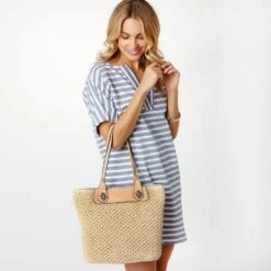 Lena Straw Tote -Fashion Accessories lena straw tote natural 3