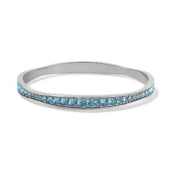 Light Hearted Crystal Bangle -Fashion Accessories light hearted crystal bangle silver aqua 0