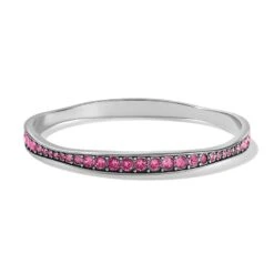 Light Hearted Crystal Bangle -Fashion Accessories light hearted crystal bangle silver rose 0