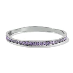 Light Hearted Crystal Bangle -Fashion Accessories light hearted crystal bangle silver tanzanite 0