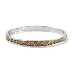 Light Hearted Crystal Bangle -Fashion Accessories light hearted crystal bangle silver topaz 0
