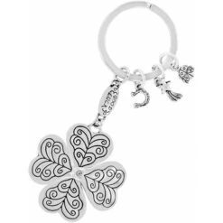 Lucky Clover Heart Key Fob -Fashion Accessories lucky clover heart key fob silver 2 e7fd2de1 7636 43c9 8e1f 9b576c1222bd