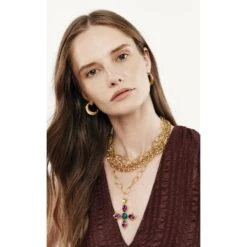 Mercury Long Necklace 12 Mercury Long Necklace -Fashion Accessories mercury long necklace brushed gold green 4