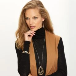 Meridian Swing Long Necklace -Fashion Accessories meridian swing long necklace silver gold 3