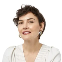 Monete Wide Hoop Earrings -Fashion Accessories monete wide hoop earrings silver gold 3