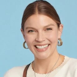 Monete Wide Hoop Earrings -Fashion Accessories monete wide hoop earrings silver gold 5