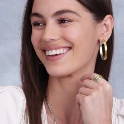 Monete Wide Ring -Fashion Accessories monete wide ring silver gold 3