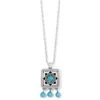 Mosaic Motif Tile Necklace -Fashion Accessories mosaic motif tile necklace silver turquoise 0