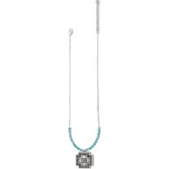 Mosaic Paseo Bead Cross Necklace 8 Mosaic Paseo Bead Cross Necklace -Fashion Accessories mosaic paseo bead cross necklace silver 1