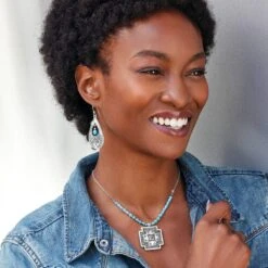 Mosaic Paseo Bead Cross Necklace 11 Mosaic Paseo Bead Cross Necklace -Fashion Accessories mosaic paseo bead cross necklace silver 4