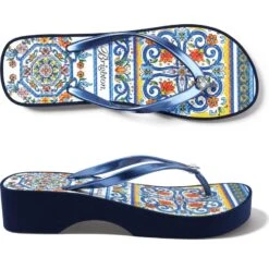 Museum Flip Flops -Fashion Accessories museum flip flops navy 3