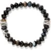 Neptune's Rings Banded Agate Stretch Bracelet -Fashion Accessories neptune s rings banded agate stretch bracelet black white 0 cbe895a8 3f78 4025 9e7c f6d91e600388