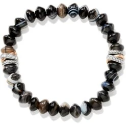Neptune's Rings Banded Agate Stretch Bracelet