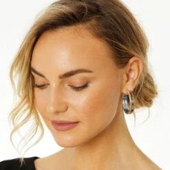 Neptune's Rings Duo Large Hoop Earrings -Fashion Accessories neptune s rings duo large hoop earrings silver gold 2 149324af 8255 45ec 9f49 c6b330a515f7