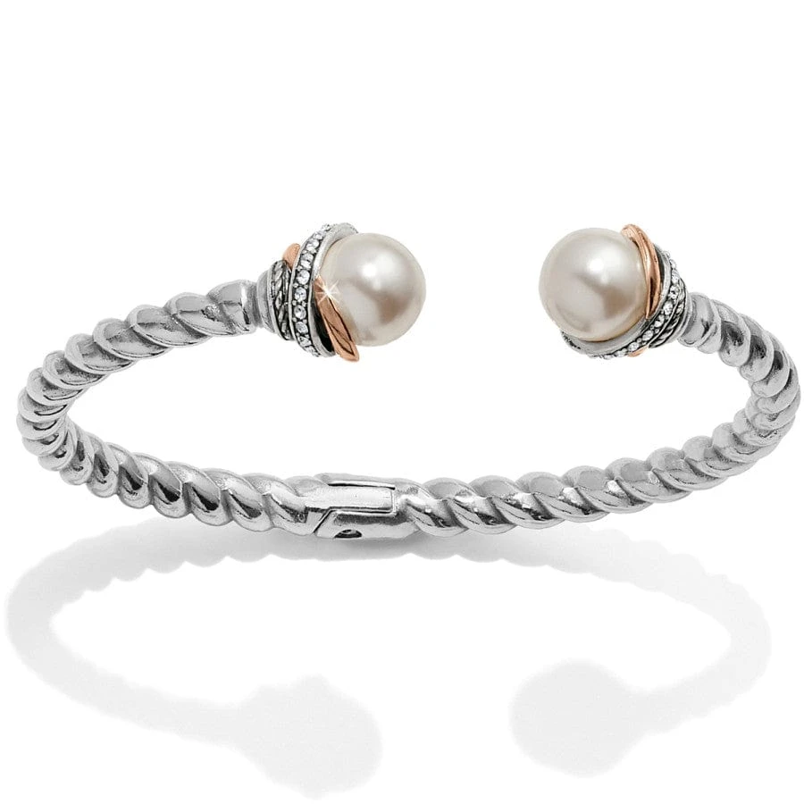Neptune's Rings Pearl Open Hinged Bangle 3 Neptune's Rings Pearl Open Hinged Bangle