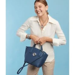 Oriana Small Tote -Fashion Accessories oriana small tote cyan 4