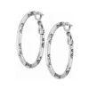 Oval Hoop Charm Earrings -Fashion Accessories oval hoop charm earrings silver 0 7be905f8 e3b0 44a4 80a4 92840144e0a7