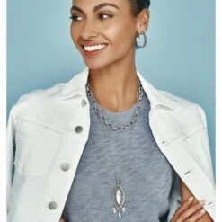 Pebble Dot Dream Howlite Convertible Necklace -Fashion Accessories pebble dot dream howlite convertible necklace silver white 4