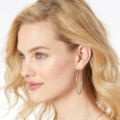 Pebble Large Oval Hoop Earrings -Fashion Accessories pebble large oval hoop earrings silver 2 b2329c90 b7c9 493b 9e45 5671a8d40549