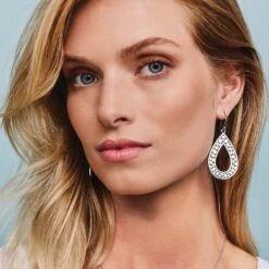 Pebble Open Teardrop Reversible Earrings -Fashion Accessories pebble open teardrop reversible earrings silver 2 6349eef1 d1b6 48b5 94a9 8d9856405bc0