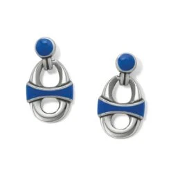 Portofino Link Drop Post Earrings -Fashion Accessories portofino link drop post earrings silver blue 0
