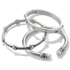 Pretty Tough Groove Hinged Bangle -Fashion Accessories pretty tough groove hinged bangle silver 3