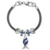 Retro Fish Charm Bracelet 2 Retro Fish Charm Bracelet -Fashion Accessories retro fish charm bracelet silver blue 0
