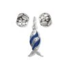 Retro Fish Charm Gift Set -Fashion Accessories retro fish charm gift set silver blue 0