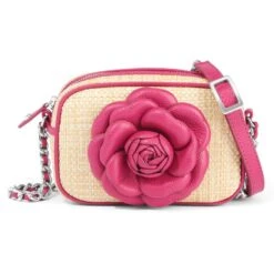 Rosie Straw Camera Bag -Fashion Accessories rosie straw camera bag natural orchid 0