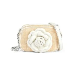 Rosie Straw Camera Bag -Fashion Accessories rosie straw camera bag white 0
