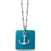 Sea Shore Anchor Glass Necklace -Fashion Accessories sea shore anchor glass necklace silver blue 0 d1c7ae4e 6b8a 4132 821d b38b9160f2e8