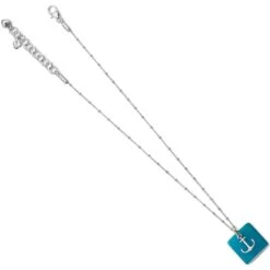 Sea Shore Anchor Glass Necklace -Fashion Accessories sea shore anchor glass necklace silver blue 2 c1d225e1 db76 4924 a92e 39b7330ad390