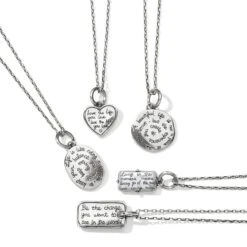 Sentiments Beautiful Convertible Reversible Necklace -Fashion Accessories sentiments beautiful convertible reversible necklace silver 3
