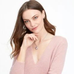 Shimmer Heart Mini Post Earrings -Fashion Accessories shimmer heart mini post earrings silver 4