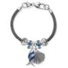 Silver Shell Retro Fish Charm Bracelet -Fashion Accessories silver shell retro fish charm bracelet silver blue 0