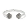Silver Shells Hinged Bangle 2 Silver Shells Hinged Bangle -Fashion Accessories silver shells hinged bangle silver 0