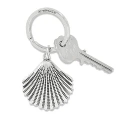 Silver Shells Key Fob -Fashion Accessories silver shells key fob silver 2
