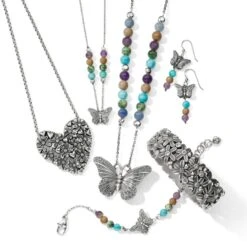 Solstice Hues Butterfly Necklace -Fashion Accessories solstice hues butterfly necklace silver multi 2