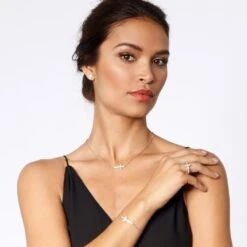 Starry Night Cross Necklace -Fashion Accessories starry night cross necklace silver 3