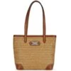 Tara Straw Tote -Fashion Accessories tara straw tote natural bourbon 0
