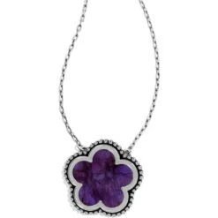 Twinkle La Flor Necklace -Fashion Accessories twinkle la flor necklace silver purple 1