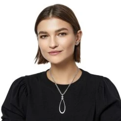 Twinkle Loop Convertible Necklace -Fashion Accessories twinkle loop convertible necklace silver 3