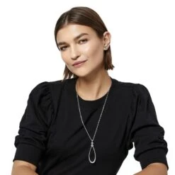 Twinkle Loop Convertible Necklace -Fashion Accessories twinkle loop convertible necklace silver 4