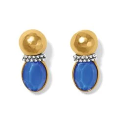 Venus Post Drop Earrings -Fashion Accessories venus post drop earrings gold blue 0