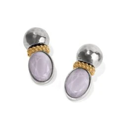 Venus Post Drop Earrings -Fashion Accessories venus post drop earrings gold lilac 1