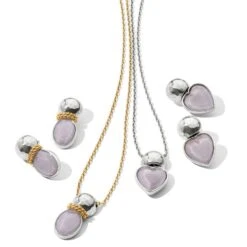 Venus Post Drop Earrings -Fashion Accessories venus post drop earrings gold lilac 2