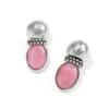 Venus Post Drop Earrings -Fashion Accessories venus post drop earrings silver light pink 1
