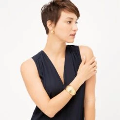 Versailles Collonade Hinged Bangle -Fashion Accessories versailles collonade hinged bangle brushed gold 3