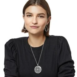 Vita Long Locket Necklace -Fashion Accessories vita long locket necklace silver 5